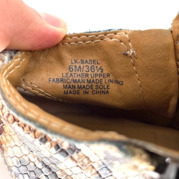 Lucky Brand Basel Leather Snakeskin Flat Bootie - 6 - Picture 7 of 7